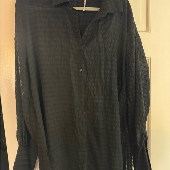 Free People Love Life Sheer Buttondown - Picture 5 of 5